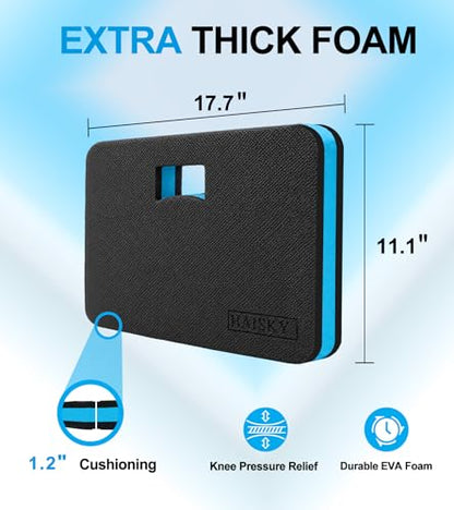 Garden Kneeling Pad, 1.2" Thick EVA Foam Knee Cushion for Gardening - color: Black&Blue