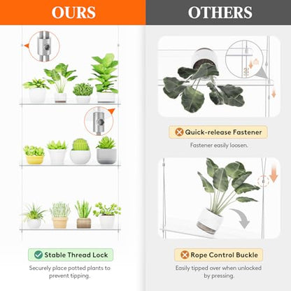 Lifewit 2-Tier Window Plant Shelves, 15" Acrylic Adjustable Hanging Shelf - size: 2-Tier