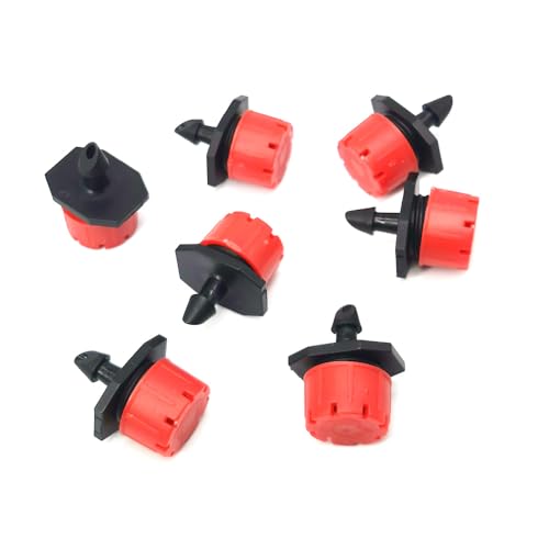 50 Pack Adjustable Irrigation Drippers Sprinklers, Red