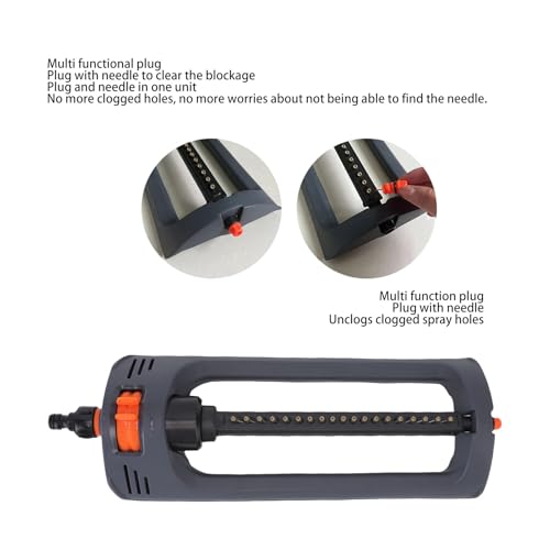 Lawn Sprinkler Heavy Duty Nozzles 4 Spray Modes for Yard, Garden Water Oscillating Sprinkler Covers Up to 4000 Sq Ft with Weighted Base