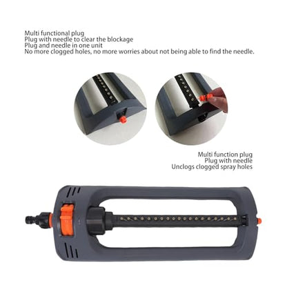 Lawn Sprinkler Heavy Duty Nozzles 4 Spray Modes for Yard, Garden Water Oscillating Sprinkler Covers Up to 4000 Sq Ft with Weighted Base