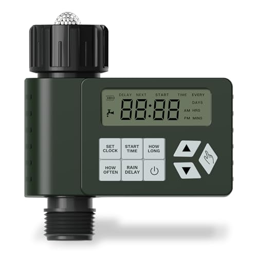 Hose Faucet Water Timer for Outdoor Garden, Ortis Programmable Sprinkler Timer with Rain Delay/Manual/Automatic Mode, IP67 Leak-Proof Design for Lawn Yard, 1 Outlet