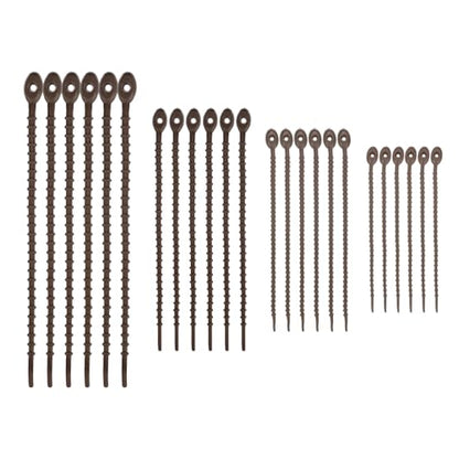 M METERXITY 24-Pack Adjustable Plant Ties, 4.7/5.9/6.7/8.2 Inch Silicone Flexible Multi-Function Garden Twist Tie for Crafts/Gift Wrapping/Gardening Plants, Reusable Support Twine [Brown] - color: Brown