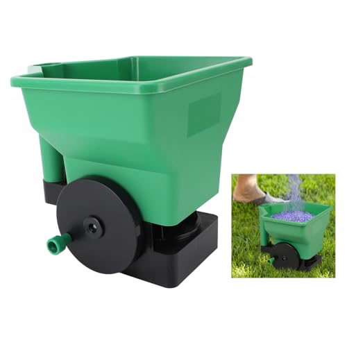 3L Hand Spreader Manual Seed Fertilizer Spreader Small Labor Saving Handheld Portable Lightweight Hand Cranked Lawn Seed Fertilizer Applicator Lawn Garden Small Farms