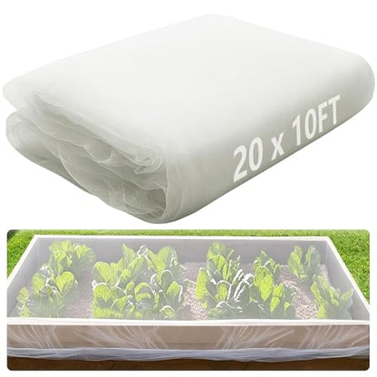 Alpurple Insect Bird Barrier Netting Mesh- 20 x 10 Feet Garden Bug Netting Plant Cover for Protect Plant Fruits Flower from Insect Bird Eating - color: 20 X 10 Ft