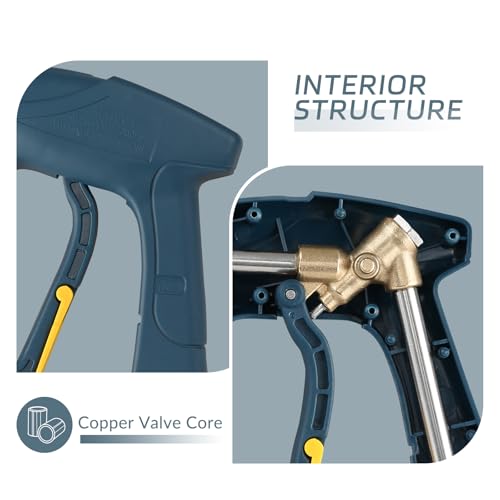 Sooprinse High Pressure Washer Gun 3000 PSI Max, Power Washer Short Gun, High Pressure Spray Gun with 1/4 Inch Quick Connector, M22-14 - color: Blackish Green