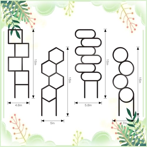 4 Pcs Plant Trellis Indoor Black Small Trellis for Potted Plants - style: Style 1