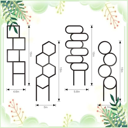 4 Pcs Plant Trellis Indoor Black Small Trellis for Potted Plants - style: Style 1