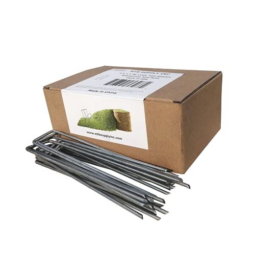 200 Pack 4 Inch 11GA(0.12inch) Galvanized Landscape Staples Garden Stakes Fence Netting Pins Ground Spikes Sod Cover Fabric Pegs - size: 4"x1" 11GA Galvanized 200 Pack