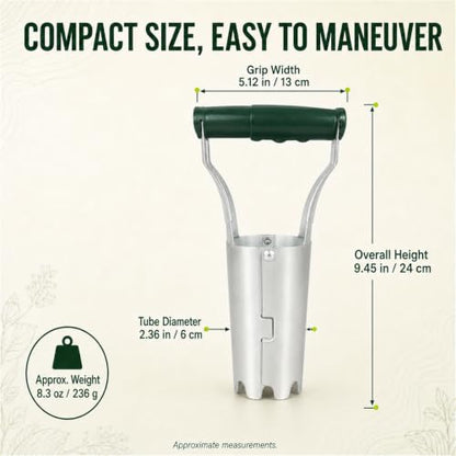 Bulb Planter Tool with Depth Marker, Heavy Duty Manual Garden Dibber - color: Dark green