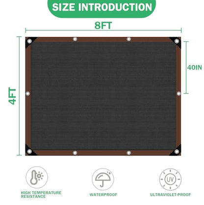 QLOFEI Shade Cloth for Garden, 70% Sun Screens for Patio Pergola Outdoor, Easy to Hang Mesh Tarp Shade Cloth with Grommets, Shade Neting Cover for Kennel Chicken Coop Plant Shade Sail, 4x8 FT - size: 4'x8'