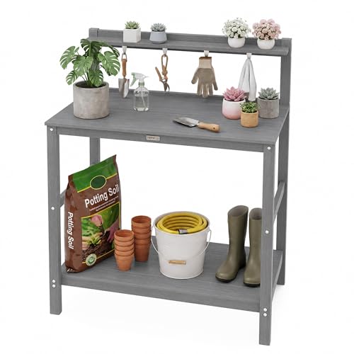 YEFU Potting Table, All-Weather Resistant,Grey - color: Gray, size: Classic