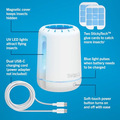 Safer Home Catch 360° Cordless Flying Insect Trap - size: 1 Cordless Trap + 6 Glue Cards