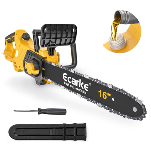 Ecarke 16-Inch Brushless Chainsaw Compatible with Dewalt 20V - color: Yellow, size: 16 Inch