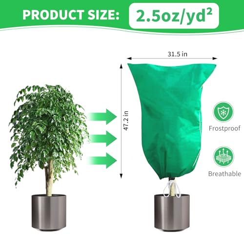 Phopich 4 Pack Plant Covers Freeze Protection 32''W x 48''H 2.5oz/yd²