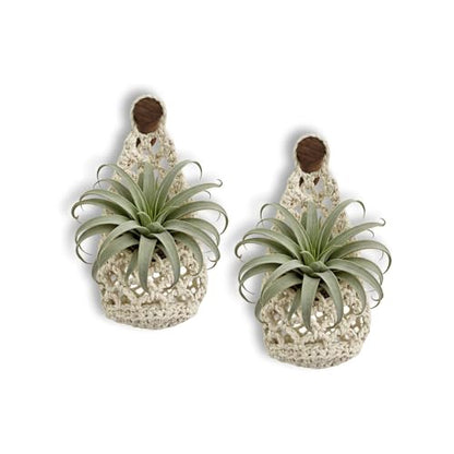 Macrame Plant Hanger Set of 2, Boho Wall Hanging Planter for up to 4" Pots - color: 2 Pcs White, size: 4 Inch
