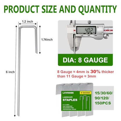 8 Gauge Landscape Edging Stakes 6 Inch 150 Pack Landscape Staple - size: 150Pcs