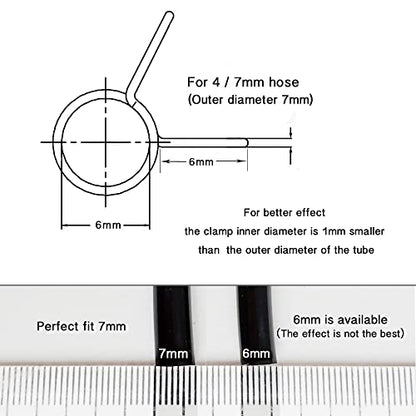1/4" Irrigation Hose Clamp, Firm and Leak-Proof, Easy to Install, Solution for Leaking of Drip Irrigation Kit Connector, Irrigation Fit, Irrigation part, 100pcs