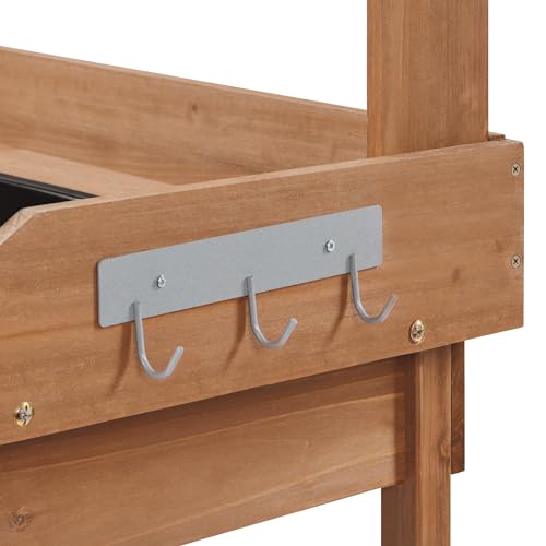 Yaheetech Potting Bench with Sink & Drawer, Outdoor Gardening Table, Brown - color: Brown