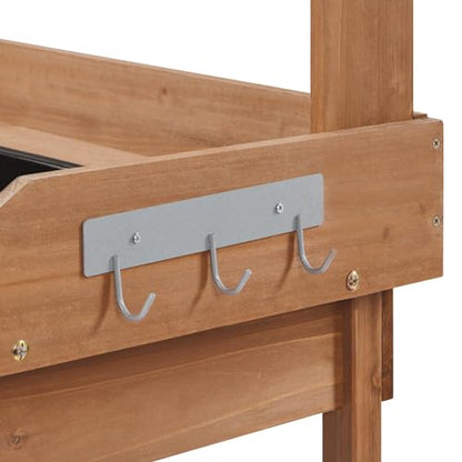 Yaheetech Potting Bench with Sink & Drawer, Outdoor Gardening Table, Brown - color: Brown