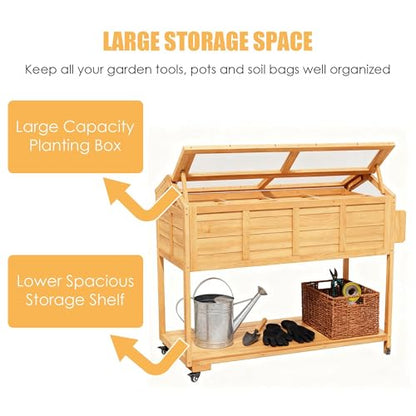 Raised Garden Bed Elevated Planter Box W/Legs Cover Outdoor
