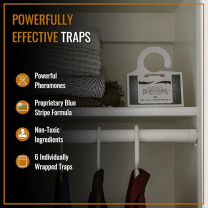 Dr. Killigan's Premium Clothing Moth Traps with Pheromones (White, 6 Traps) - color: White