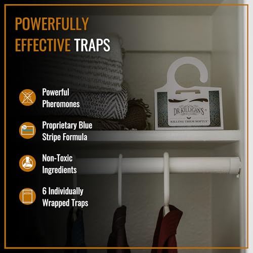 Dr. Killigan's Premium Clothing Moth Traps with Pheromones (White, 6 Traps) - color: White
