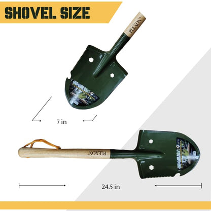 Plexon 25" Multifunctional Camping Shovel with Saw, Bottle Opener, Side Blade & Hexagonal Wrench - style: Multifunctional