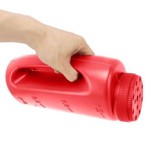 Hand Shaker Spreader, 2L Plastic Salt and Seed Spreader, 7.5x4.9 Inch, 14 Hole Adjustable, for Lawn, Garden, Ice Melt (Red) - color: Red