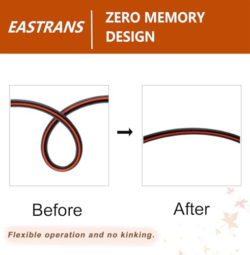 EASTRANS 15ft x 5/8" Black Garden Hose with 3/4" Female to Female Fittings - color: Black and Orange, size: 15FT Female to Female