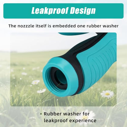 Garden Hose Nozzle Sprayer - 10 Spray Patterns, THUMB CONTROL On Off Valve Heavy Duty Hose Sprayer Nozzle for Watering Plants & Lawns, Washing Cars & Pets - Outdoor Water Hose Nozzle Head Attachment