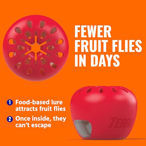 TERRO Fruit Fly Trap Refills, 4 Pack Liquid Bait Replacement for Home - size: 4 Lure Refills