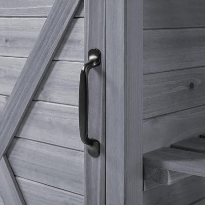 Yaheetech Outdoor Potting Bench with Storage, Planting Table for Patio,Gray - color: Gray