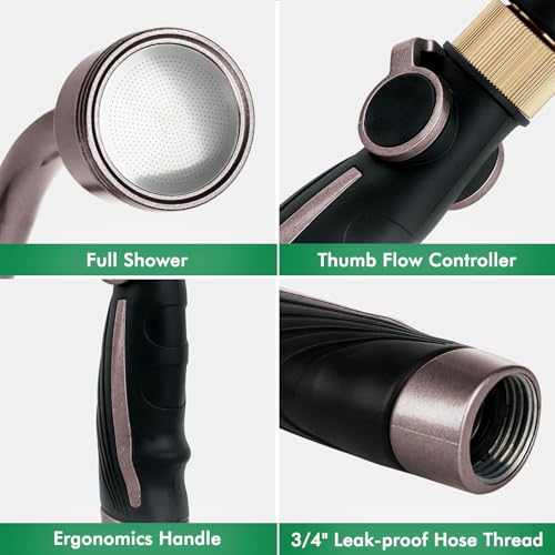 RESTMO Long Watering Wand, 24 Inches Gentle Soft Full Shower Sprayer Wand - color: Bronze