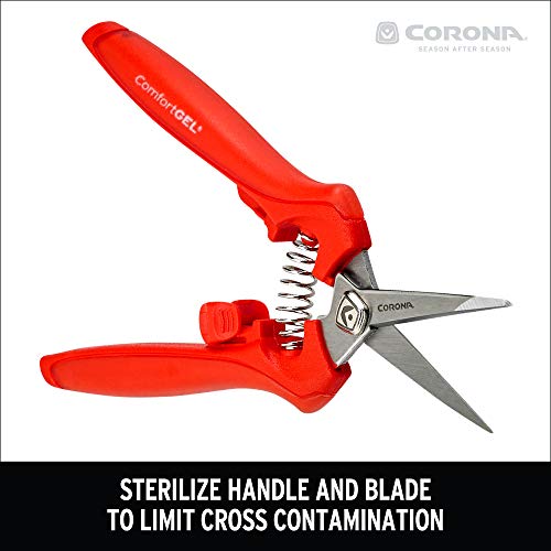 Corona FS 3214D ComfortGEL Leaf & Stem Micro Snips, Pack of 1, Orange - size: Pack of 1