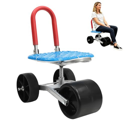 Gardening Stool – Rolling Garden Cart with Wheels – 360° Rotating Adjustable Seat, Heavy-Duty Garden Stool with 330 lbs Capacity, Ergonomic Gardening Seat for Planting, Weeding & Outdoor Yard Work