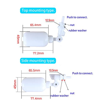 ESHIONG NSF Certified 1/4" O.D. Push to Connect Fittings for RO (Reverse Osmosis) Water Filter（with water float ball valve）19 pcs+30 feet 1/4" Water tubing. - style: 1/4" Float Ball Valve Kit