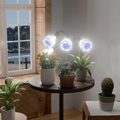 GooingTop Grow Light,24W (160Watts Equiv) 5000K White Full Spectrum LED Growing Lamp Clip on Desk for Indoor Plants,Bulbs Replaceable & Non-dimmable (Black, 320W) - size: 320W