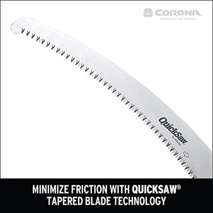 Corona Tools 13-Inch QuickSAW Pruning Saw | Tree Saw Designed for Single-Hand Use | Curved Blade Hand Saw | Cuts Branches up to 7" in Diameter | QS 7900