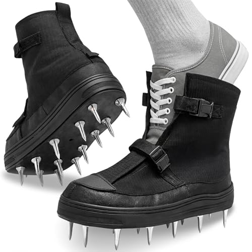 Mays Garden Shoe - Spiked Aerator Shoes | Adjustable Lawn Aerator Shoes for Grass, Soil, Garden, Epoxy Floors | Heavy Duty Stainless Steel Spikes | Yard & Grass Care Tool | Size 14 - size: Size 14