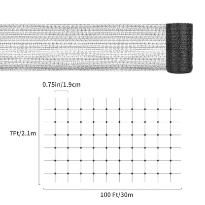 Black Bird Netting for Garden Balcony, Deer Fence Pigeon Net 7 x 100 Ft