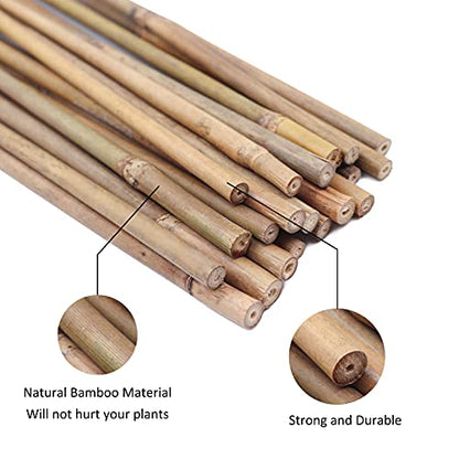 GAGINANG Natural Bamboo Garden Stakes, 20pcs Plant Sticks 16 inches - size: 16 inches