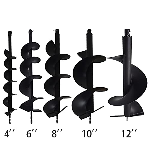 ALL-CARB Auger Drill Bit 10 inch Garden Spiral Drill Bit Earth Auger Bit Post or Umbrella Hole Digger with 3/4 Shaft - size: 10inch