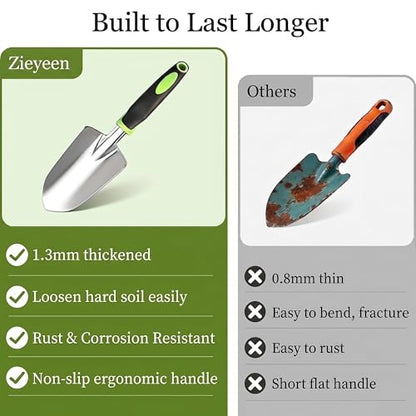 Gardening Tools Set, 23-Piece Heavy Duty Ergonomic Garden Hand Tools with Storage Tote, Knee Pad & Protective Gloves - Ideal Gardening Gifts for Women, Men & Gardeners - color: Gardening Tools Set
