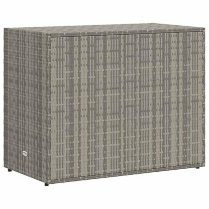 vidaXL Garden Storage Cabinet Gray 39.4"x21.9"x31.5" Poly Rattan - color: Gray
