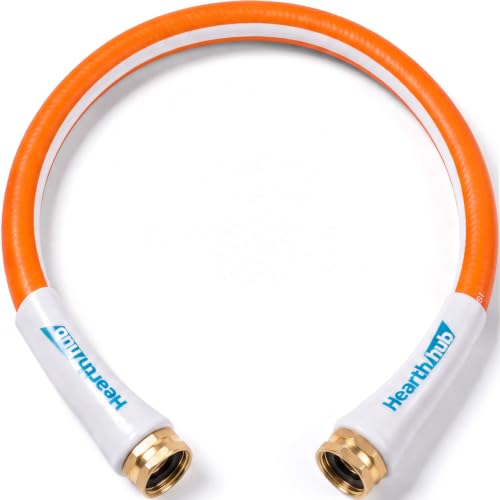 Short Garden Leader Hose - 5/8 Inch Lightweight All-Weather Water Hose - Durable And Flexible, Leakproof Connections, Kink Resistant - Rubber Garden Hose With 3/4" Fittings(4 ft) - size: 4 FT