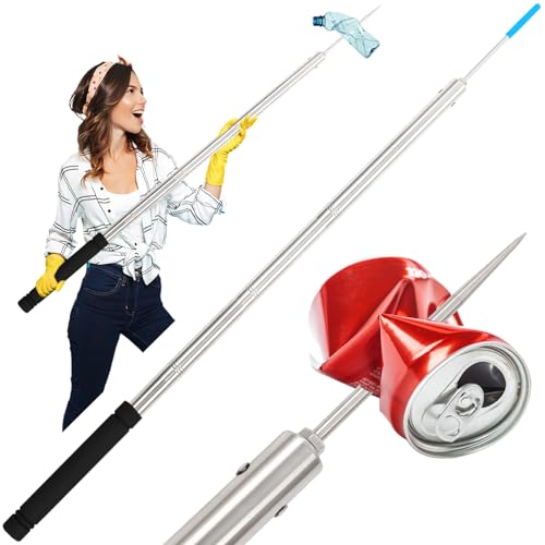 Trash Picker Upper Grabber Extra Long,62 Inch Trash Pickup Tool Heavy Duty Stainless Steels Tip Lightweight Reinforcement Debris Nabber Litter Picker Grabber Durability Sponge Handle - size: 62 Inch