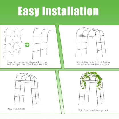 BUKLIYN Garden Arch Trellis for Climbing Plants Outdoor - Size:71 * 87 inch - size: 71(L) * 49(W) * 87(H)-16MM