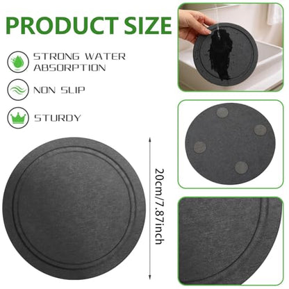 Augshy Plant Saucers 2Pcs 8in Diatomaceous Earth Instant Dry Tray for Plant - size: 8 Inch