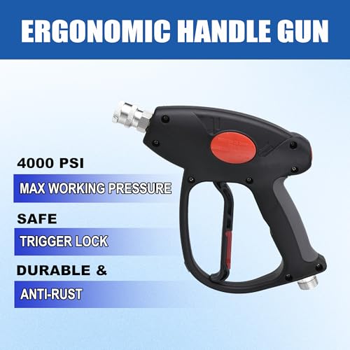 M MINGLE High Pressure Washer Gun with Extension Wand & 30° Curved Rod - size: 47 Inch